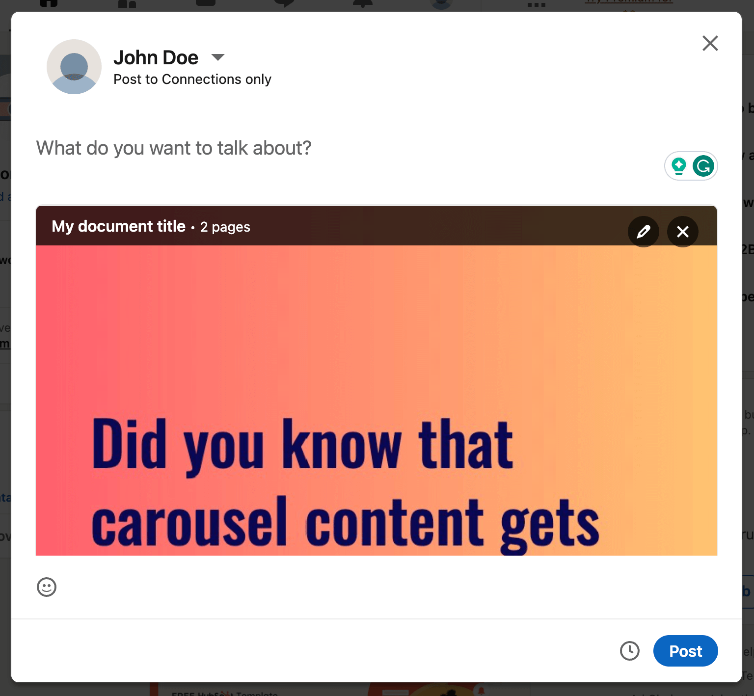 How to post a LinkedIn Carousel: Step 6 - Post